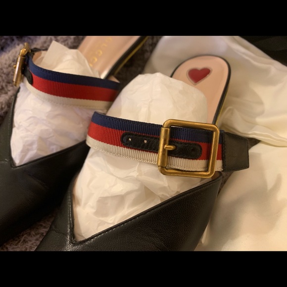 100% authentic $940 GUCCI leather mules Size 5.5 - Picture 9 of 14